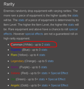 item rarities in hero siege